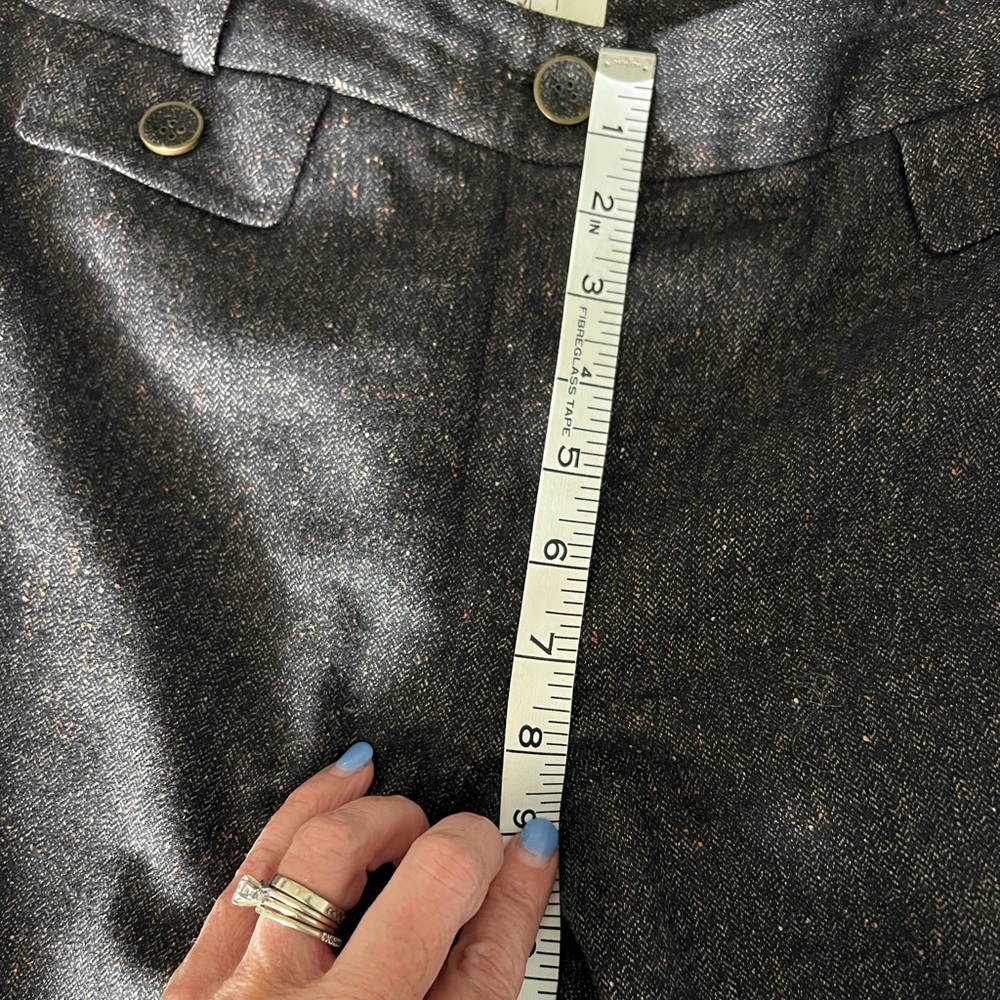 Ann Taylor LOFT Suit Women Dark Brown Tweed Wool Blazer and Pants Size 6 - Picture 12 of 16